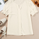  Spring Whisper Textured Puff Sleeve Blouse | S-2XL