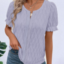  Spring Whisper Textured Puff Sleeve Blouse | S-2XL
