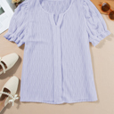  Spring Whisper Textured Puff Sleeve Blouse | S-2XL