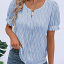  Spring Whisper Textured Puff Sleeve Blouse | S-2XL