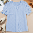  Spring Whisper Textured Puff Sleeve Blouse | S-2XL