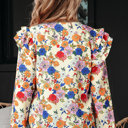  MY DREAM LIFE | Shoulder Charm Ruffle Floral Blouse | S-XL