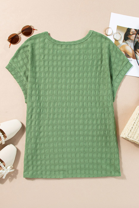 Color Textured Batwing Sleeve Top | S-XL