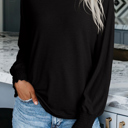  MY DREAM LIFE | Solid Shirred Cuff Daily Long sleeve Top | S-XL