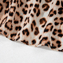   Cheetah Color Block V Neck Balloon Sleeve Babydoll Blouse | S-XL