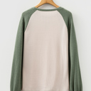  Waffle Color Block Raglan Sleeve Top | S-XL