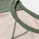  Waffle Color Block Raglan Sleeve Top | S-XL