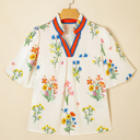  Sweet Petals Contrast Blouse | S-XL