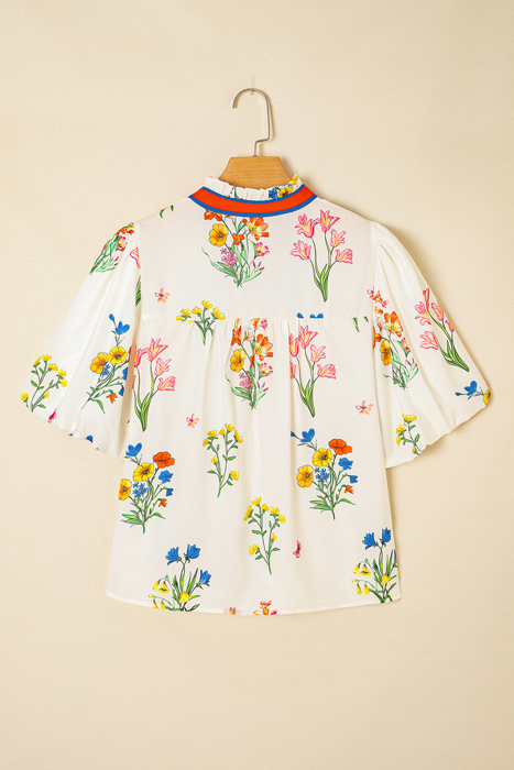 Sweet Petals Contrast Blouse | S-XL
