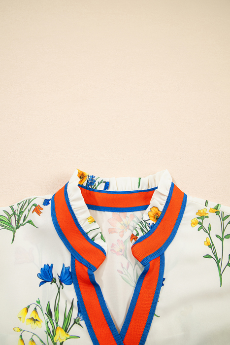 Sweet Petals Contrast Blouse | S-XL