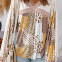  Autumn Bloom Patchwork Blouse | S-XL