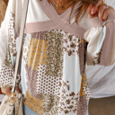  Autumn Bloom Patchwork Blouse | S-XL