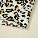  Leopard Print Contrast Striped V Neck Blouse | S-XL