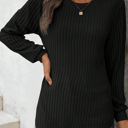  MY DREAM LIFE | Texture Rounded Hem Ribbed Knit Pullover | S-XL