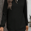  MY DREAM LIFE | Texture Rounded Hem Ribbed Knit Pullover | S-XL