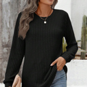  MY DREAM LIFE | Texture Rounded Hem Ribbed Knit Pullover | S-XL