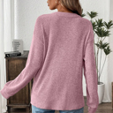  MY DREAM LIFE | Ribbed  Henley Knit Front Pouch Pocket Top | S-XL