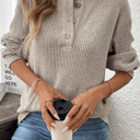  Ribbed  Henley Knit Front Pouch Pocket Top | S-XL