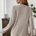  Ribbed  Henley Knit Front Pouch Pocket Top | S-XL