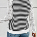  MY DREAM LIFE | Textured Knit & Hollowed Lace Patchwork Sleeve Top | S-XL