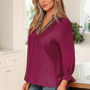  Wild Grace Leopard Trim Blouse | S-XL