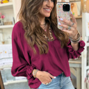  Wild Grace Leopard Trim Blouse | S-XL