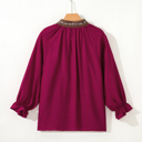  Wild Grace Leopard Trim Blouse | S-XL