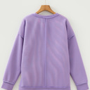  Ribbed Exposed Seam Detail Drop Shoulder Baggy Pullover |  S-XL