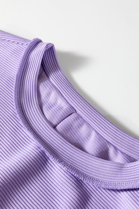 Ribbed Exposed Seam Detail Drop Shoulder Baggy Pullover |  S-XL