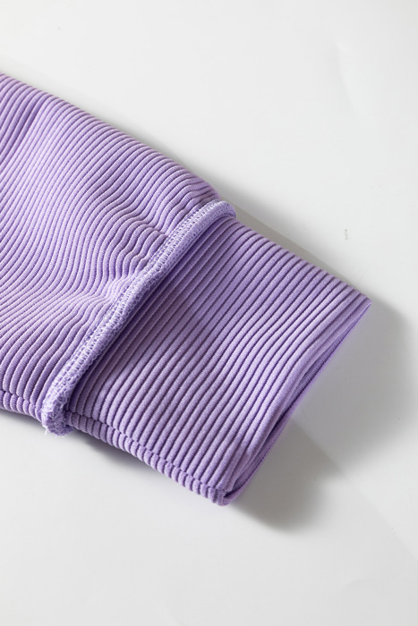 Ribbed Exposed Seam Detail Drop Shoulder Baggy Pullover |  S-XL