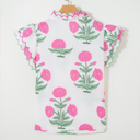  Floral  Print Scallop Trim Blouse | S-XL