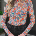  Eden Bloom Mesh Mock Neck Top | S-XL