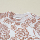  Thumbhole Long Sleeve Floral Print Mesh Top | S-XL