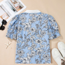  Flora Stripe Polo Blouse | S-XL