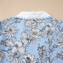  Flora Stripe Polo Blouse | S-XL