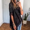  Luxe Asym Lace Satin Top | S-XL