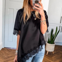  Luxe Asym Lace Satin Top | S-XL