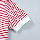  Stripe Trim Round Neck Short Puff Sleeve Top | S-XL