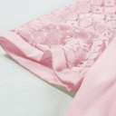  Seamed Detail Contrast Lace Raglan Sleeve Top | S-XL