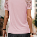  Seamed Detail Contrast Lace Raglan Sleeve Top | S-XL