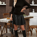  Knit Lettuce Trim High Neck Long Sleeve Top | S -2XL