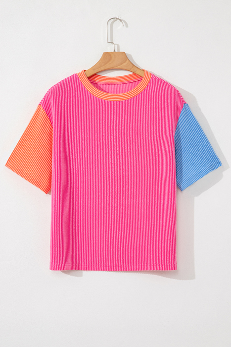 Corded Colorblock Crewneck Tee | S-XL