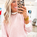  Stripe Contrast Edge Patchwork Long Sleeve Top | S-XL