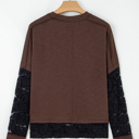  Sheer Lace Patchwork Casual Long Sleeve Tee | S- XL