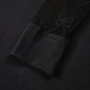  Bow Textured Sheer Long Sleeve Patchwork Tee | S-XL