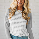  MY DREAM LIFE | Stripe Raglan Patchwork Long Sleeve Top | S-XL
