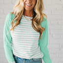  Spring Easy Patchwork Stripe Raglan Top | S-XL