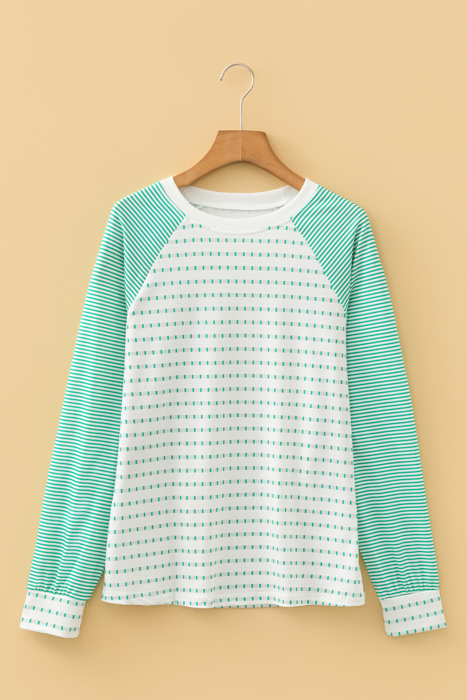 Spring Easy Patchwork Stripe Raglan Top | S-XL
