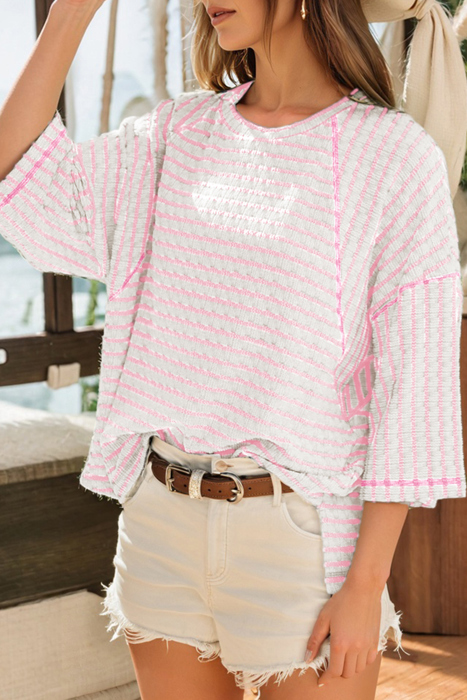 Fresh Days Stripe Half-Sleeve Top | S-XL