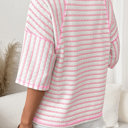  Fresh Days Stripe Half-Sleeve Top | S-XL